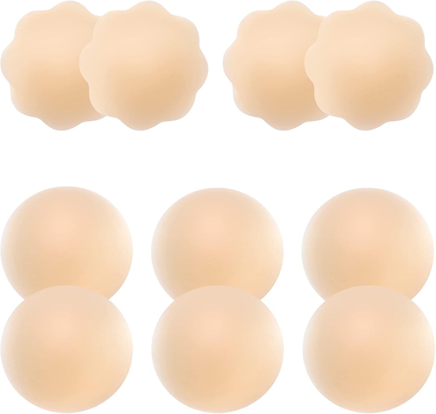 5 Pairs Nipple Covers, Invisible Nipple Covers for Women, Silicone Petals/Pasties Nipple Covers Reusable Washable Nude