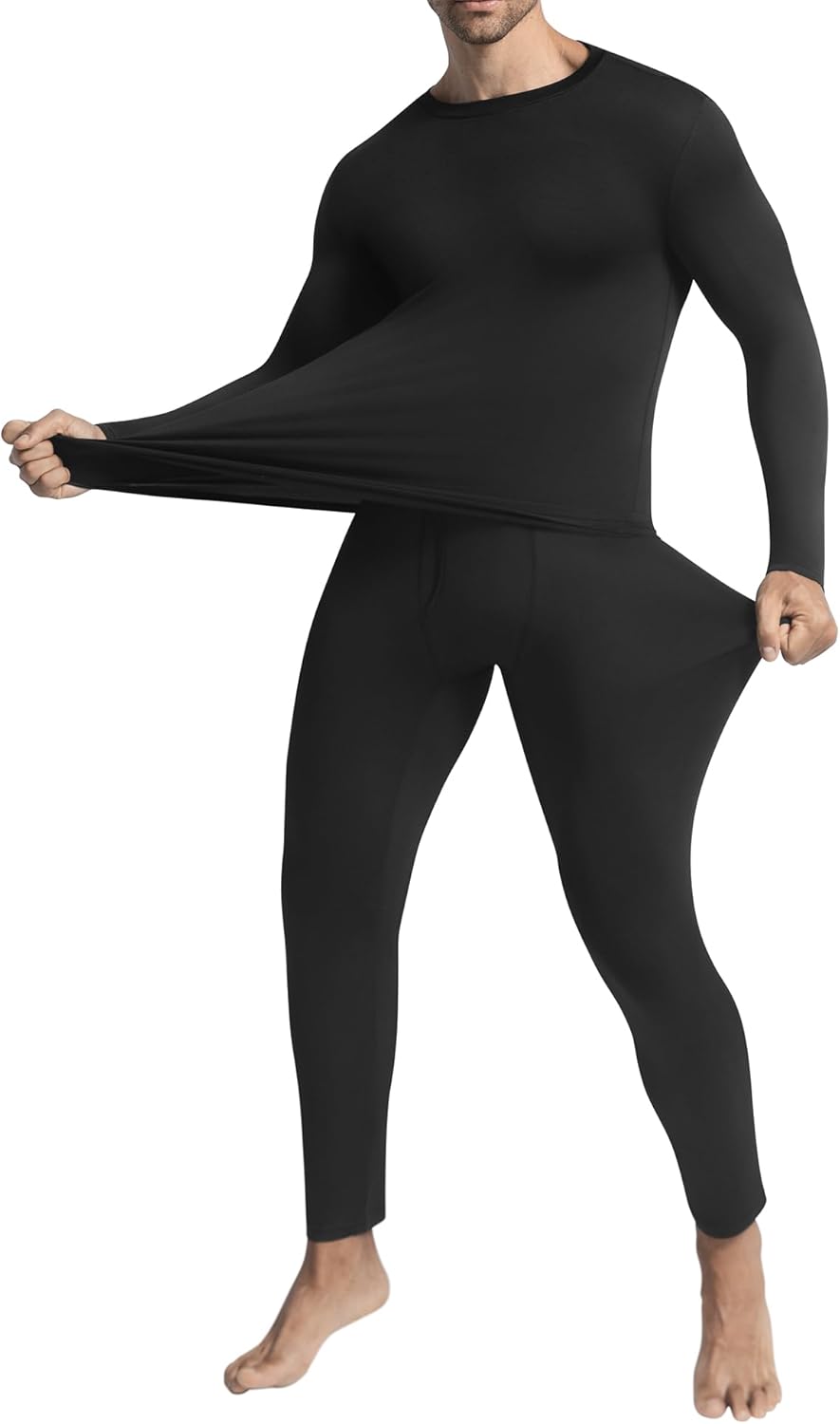 Thermal Underwear for Men Long Johns with Fleece Lined Base Layer Set for Cold Weather Top Bottom