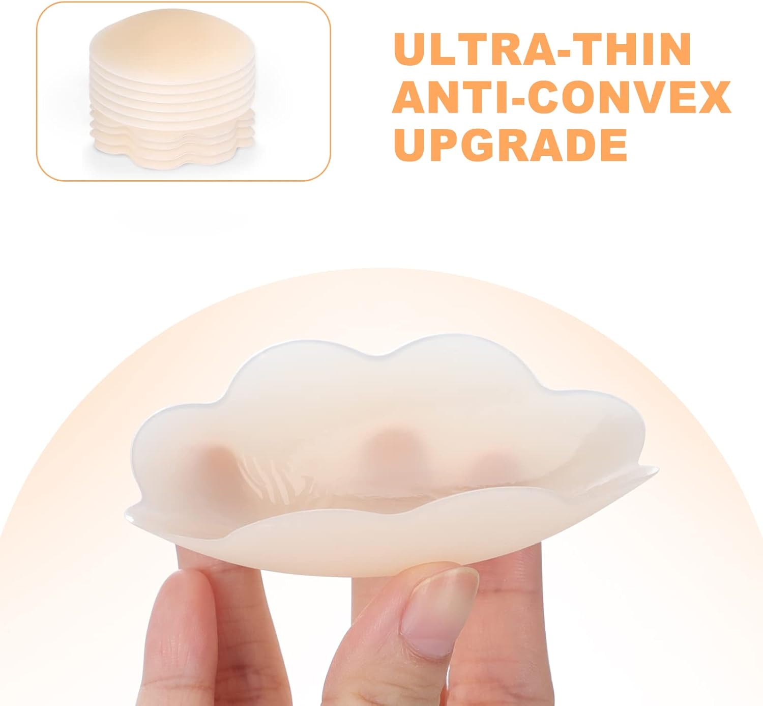 5 Pairs Nipple Covers, Invisible Nipple Covers for Women, Silicone Petals/Pasties Nipple Covers Reusable Washable Nude