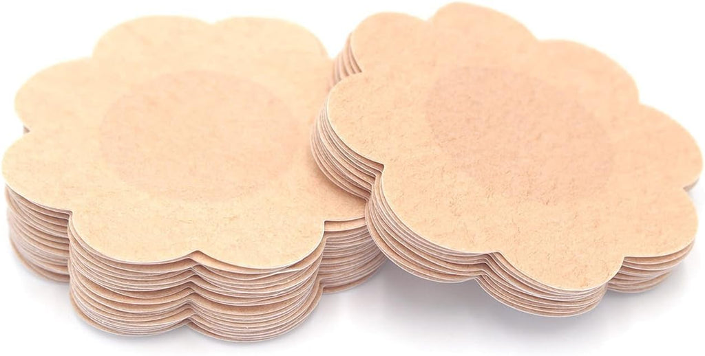40 Pieces Breast Covers Nipple Cover Pasties, Disposable Nipple Covers, Bra Pad, Self-Adhesive No Show Bra For Women (Standard 6 cm, Beige)