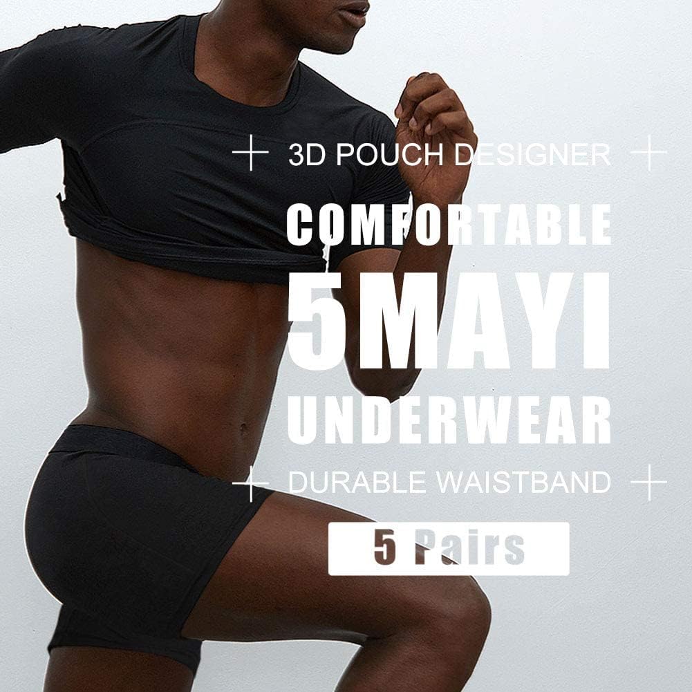 5 Men's Underwear Boxer Briefs Cotton Regular Long Mens Boxer Briefs Underwear Men Pack S M L XL XXL