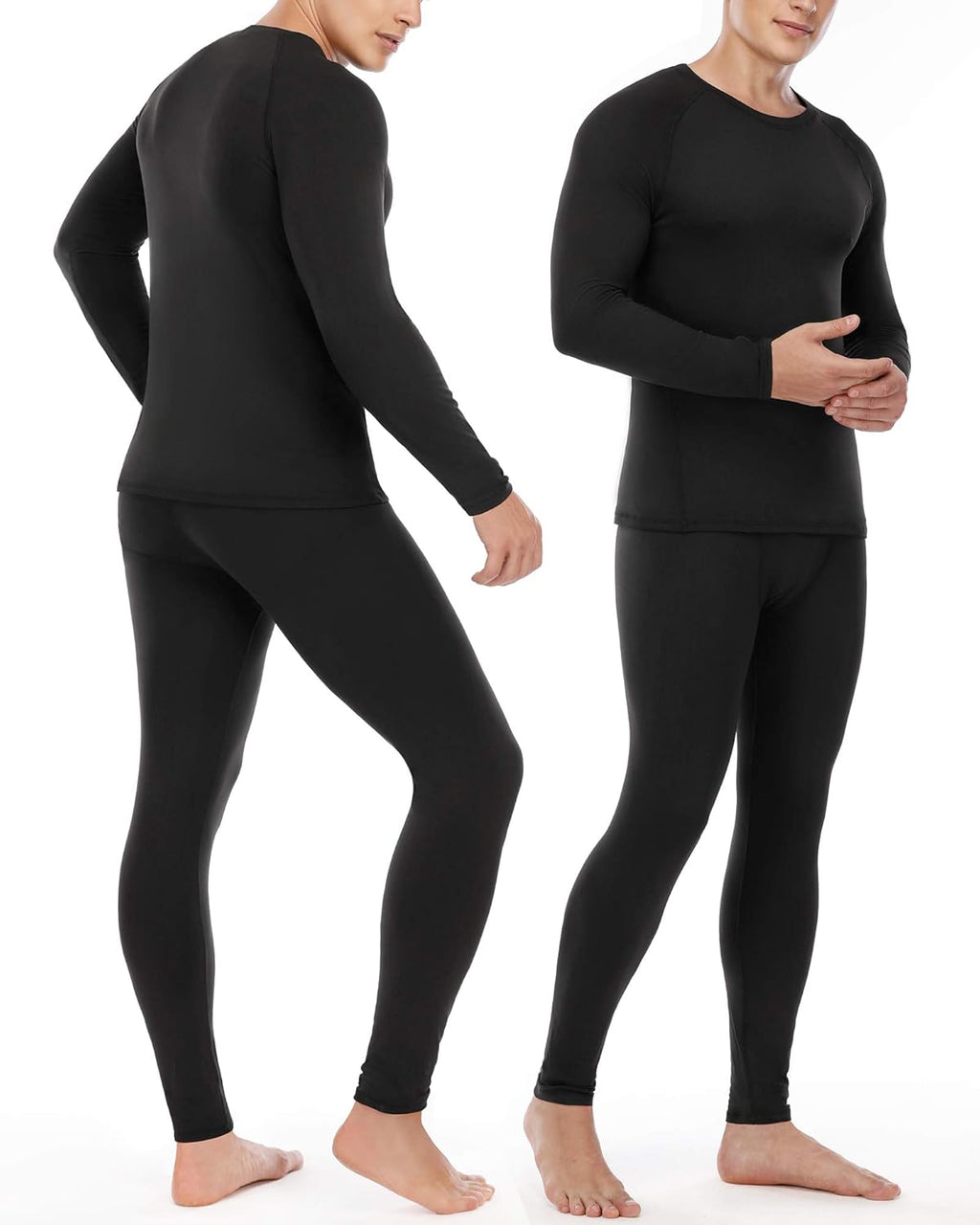 Thermal Underwear for Men: Fleece Lined Long Johns Base Layer Ski Thermals Top and Bottom Set