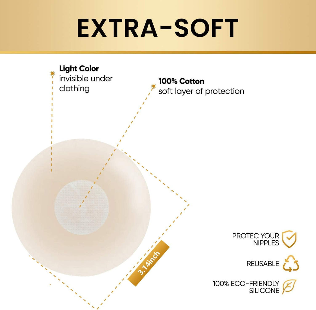 3.14 inch Best Size World Thinnest Nippleless Covers Reusable Adhesive Invisible Silicone Pasties Nude-2 Pairs
