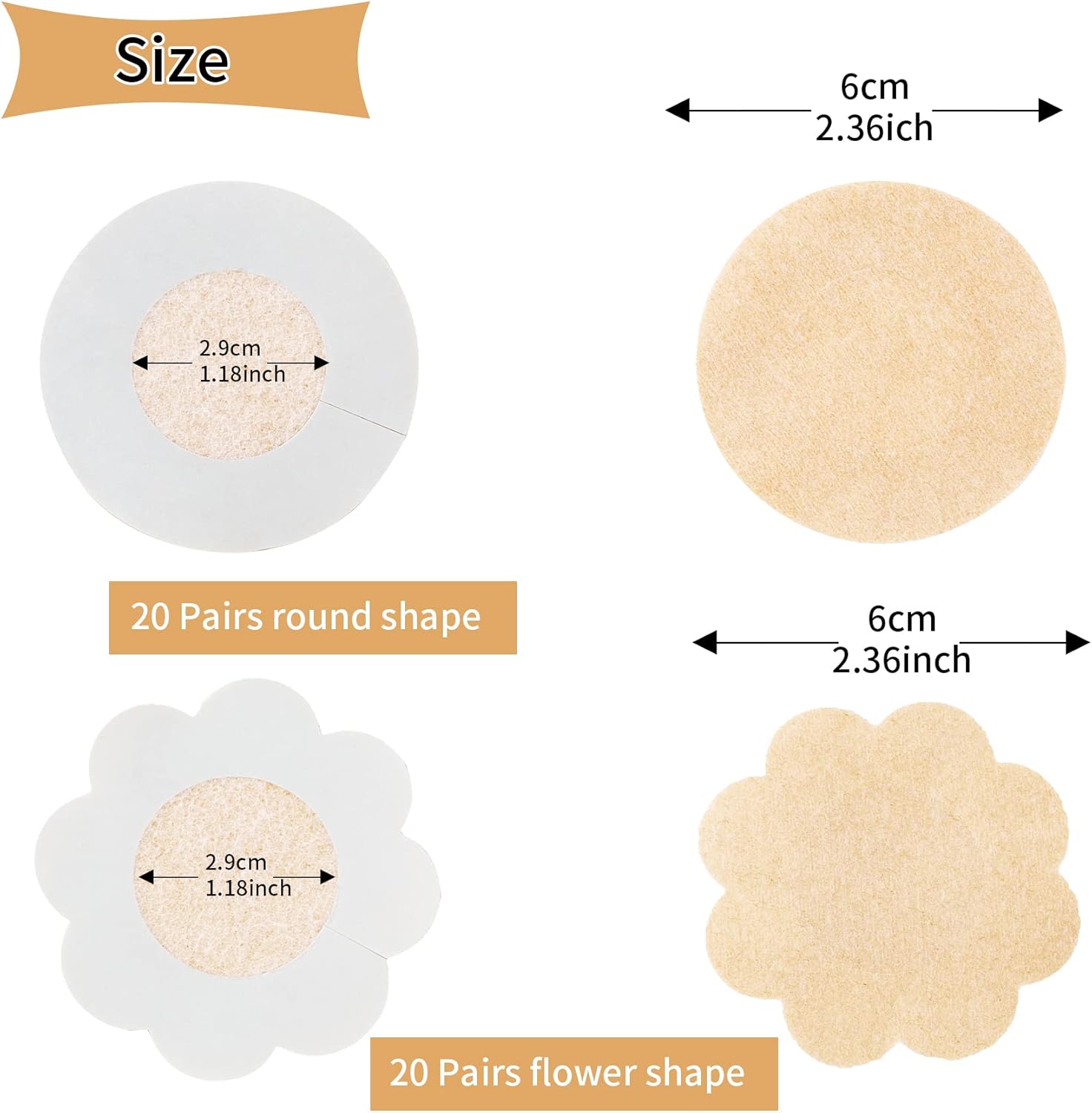 40 Pieces Disposable Nipple Covers, Pasties, Petals