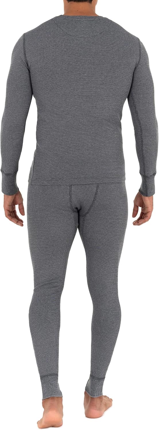 Men's Recycled Waffle Thermal Underwear Set (Top and Bottom)