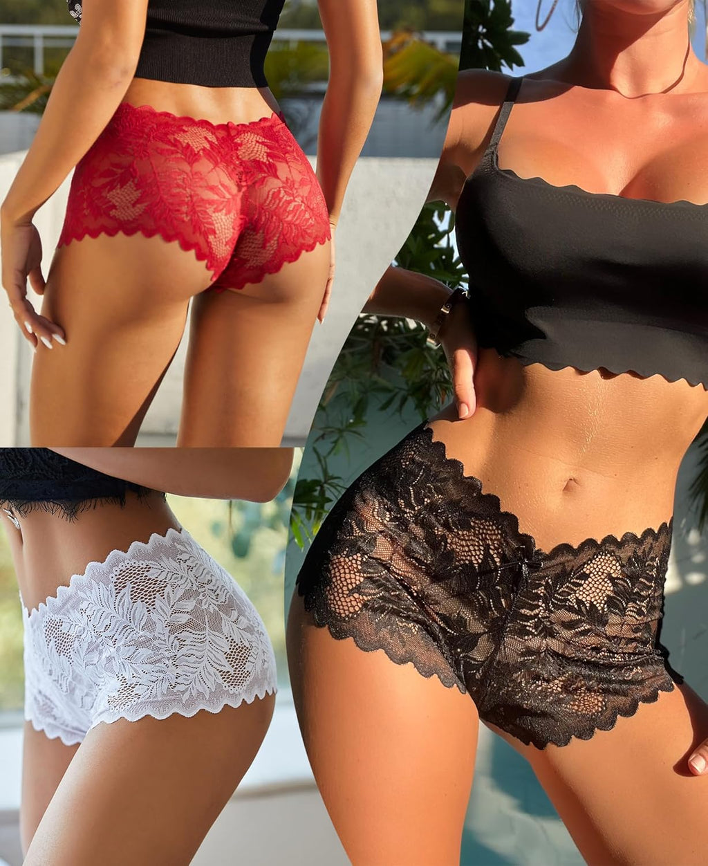 Women Underwear Sexy V-Waist Shorts Underwear for Women Lace High Waist  Panties 5/10 Pack